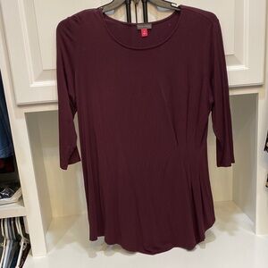 Vince Camuto Women's Burgundy Long Sleeve Top